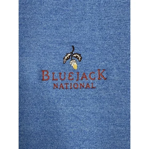 Peter Millar Bluejack National Golf Club 1/4 Zip Perth Sweater Mens Sz 2XL Blue